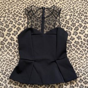 Noam Hanoch Lace and Silk Corset Top